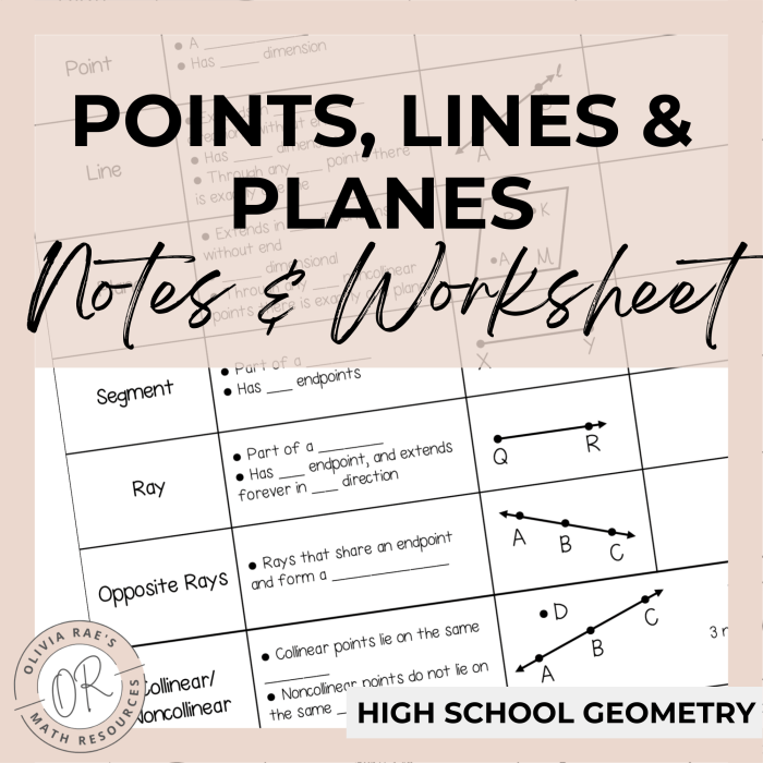 Points lines and planes worksheet answers unit 1 lesson 1